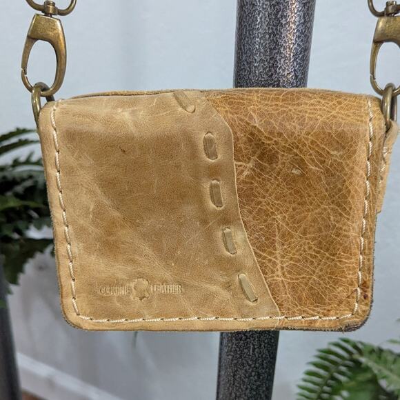 Westen Rodeo Crossbody Mini Tan and Brown Long Adjustable Strap Purse Bag - Picture 6 of 10